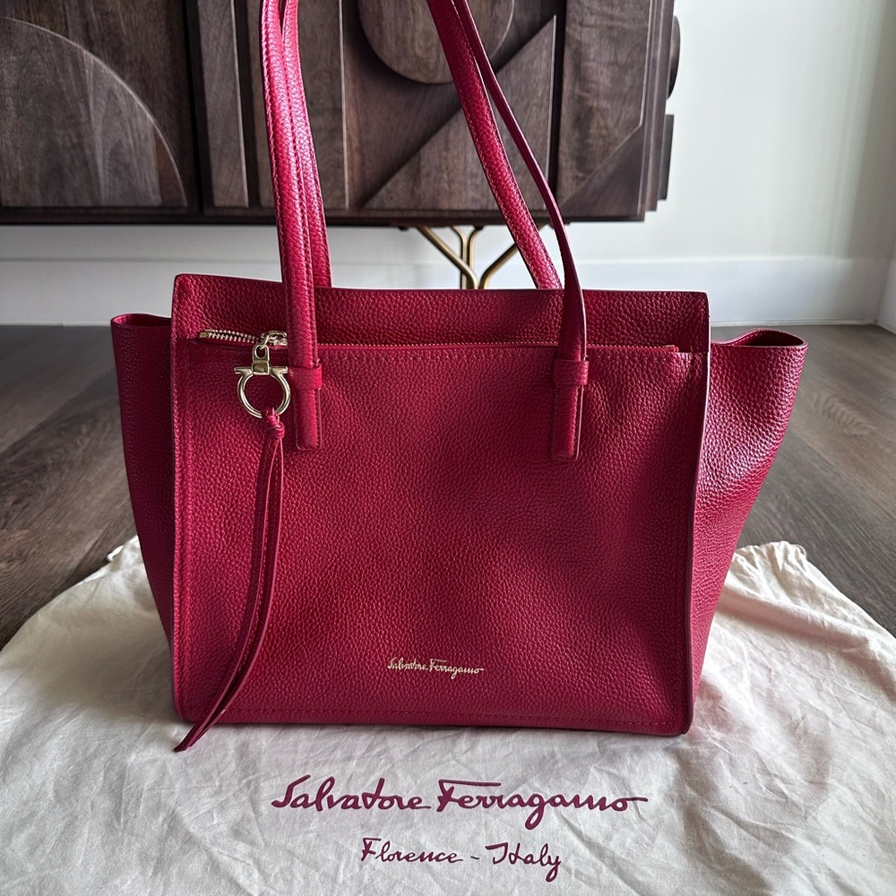 Salvatore Ferragamo Red Tote Bag